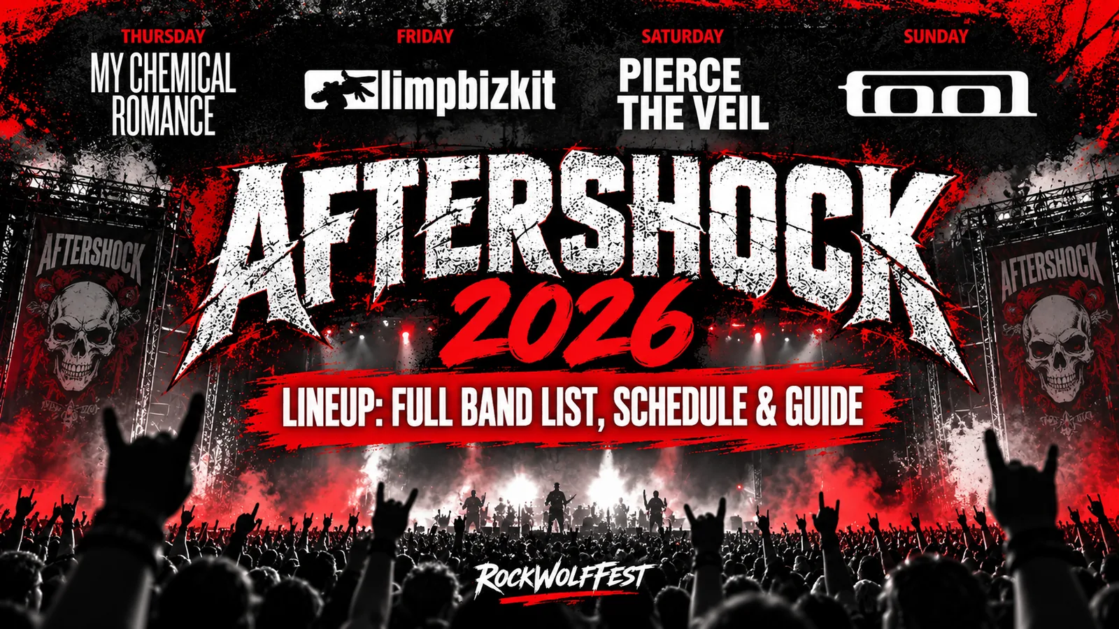 Aftershock 2026 lineup at Discovery Park in Sacramento