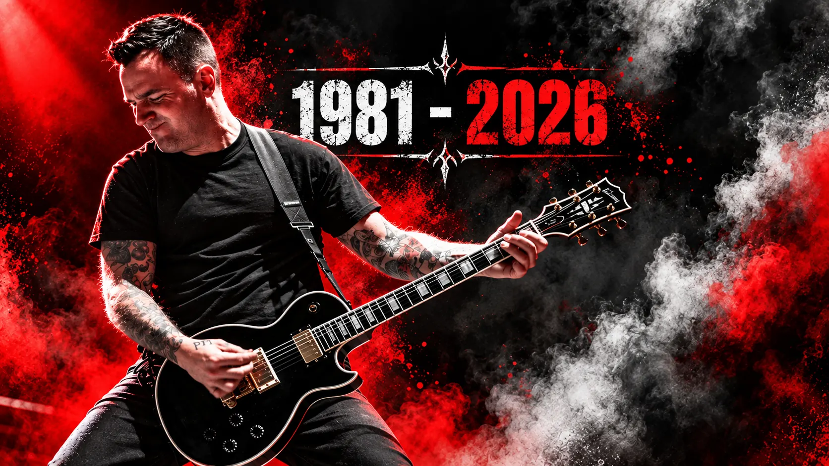Chad Gilbert performing with New Found Glory