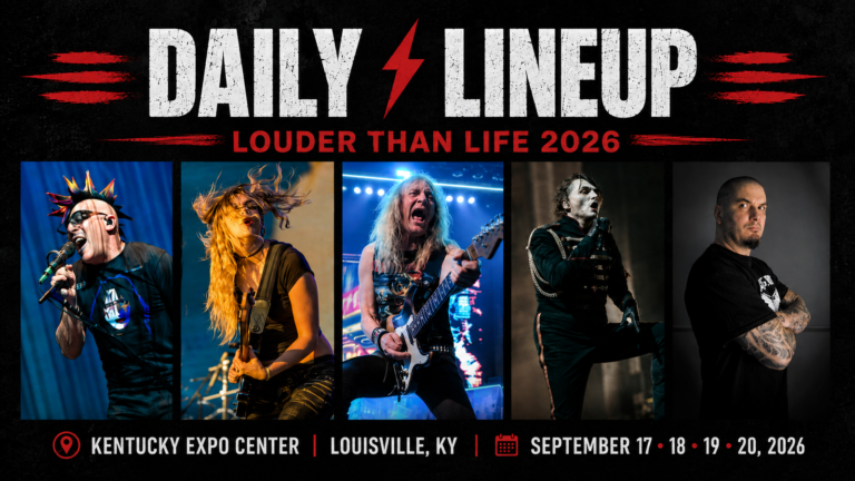 Louder Than Life 2026 daily lineup featuring rock and metal artists across four festival days